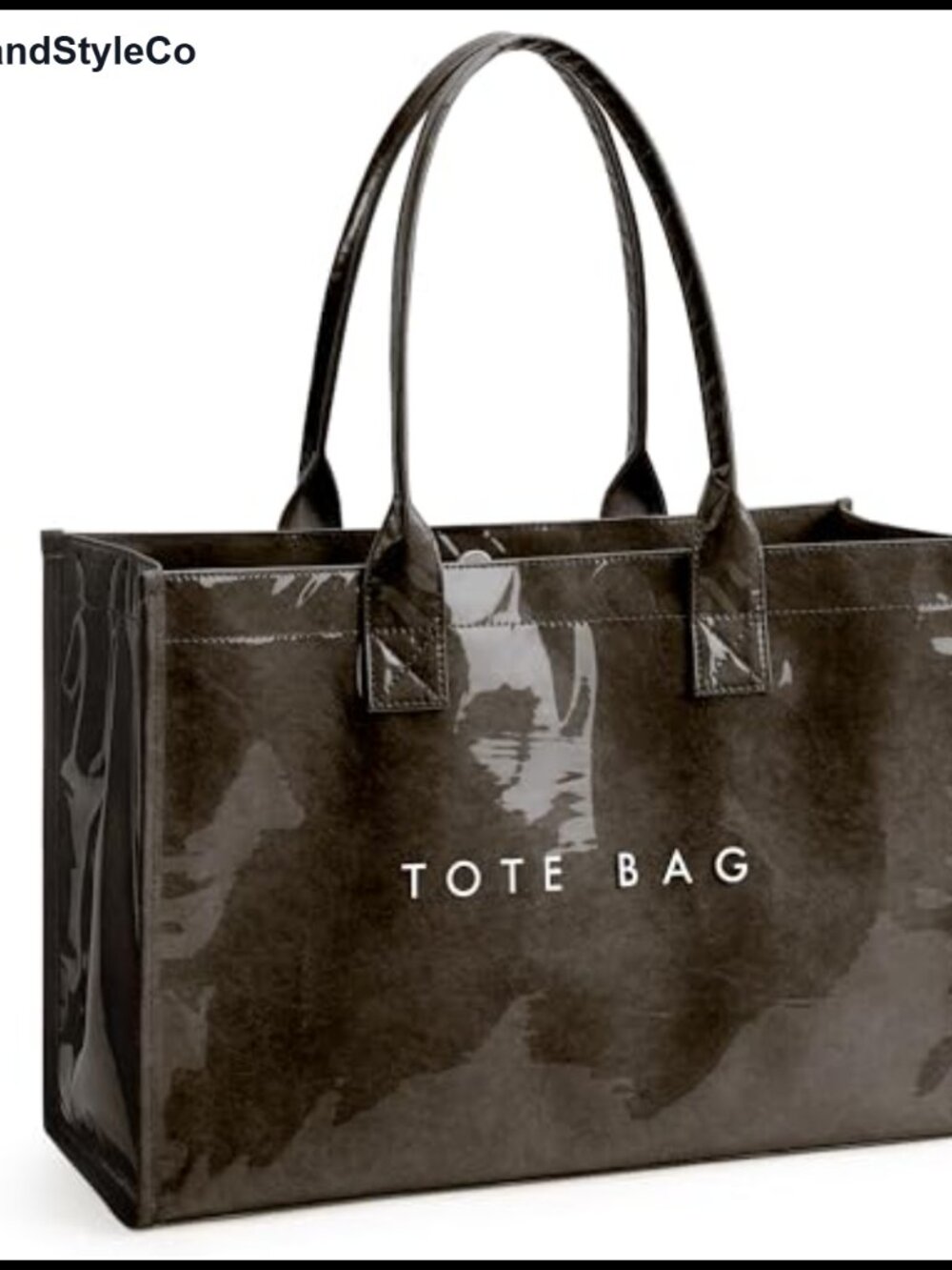 PVC Kraft Paper Tote Bag Wide Handle Satchel 15" Laptop Waterproof